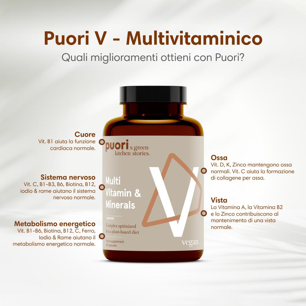 Puori V | Multivitam. e Minerali | Vegan | 60 caps