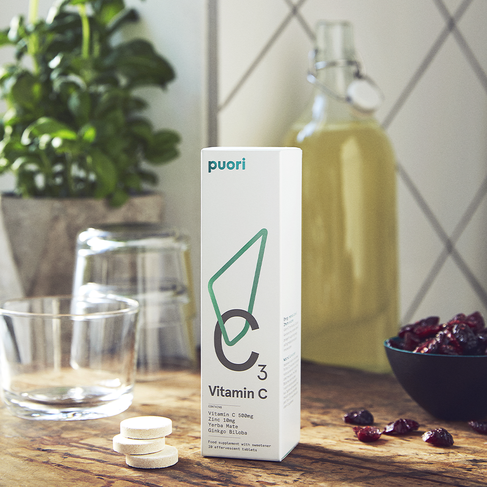Puori C3 - Bevanda effervescente naturale alla vitamina C - 20 porzioni